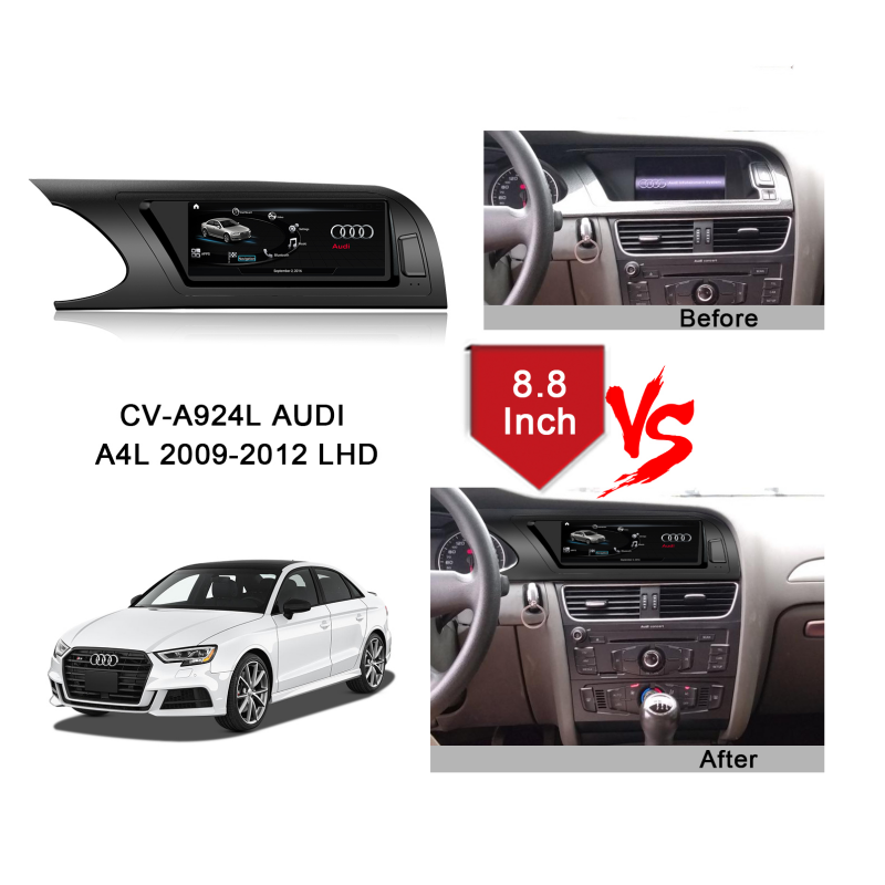 8.8" Android 64G Car Radio for AUDI A4L 2009-2012 LHD Multimedia Player 8Core Auto Stereo with CarPlay GPS Navigation