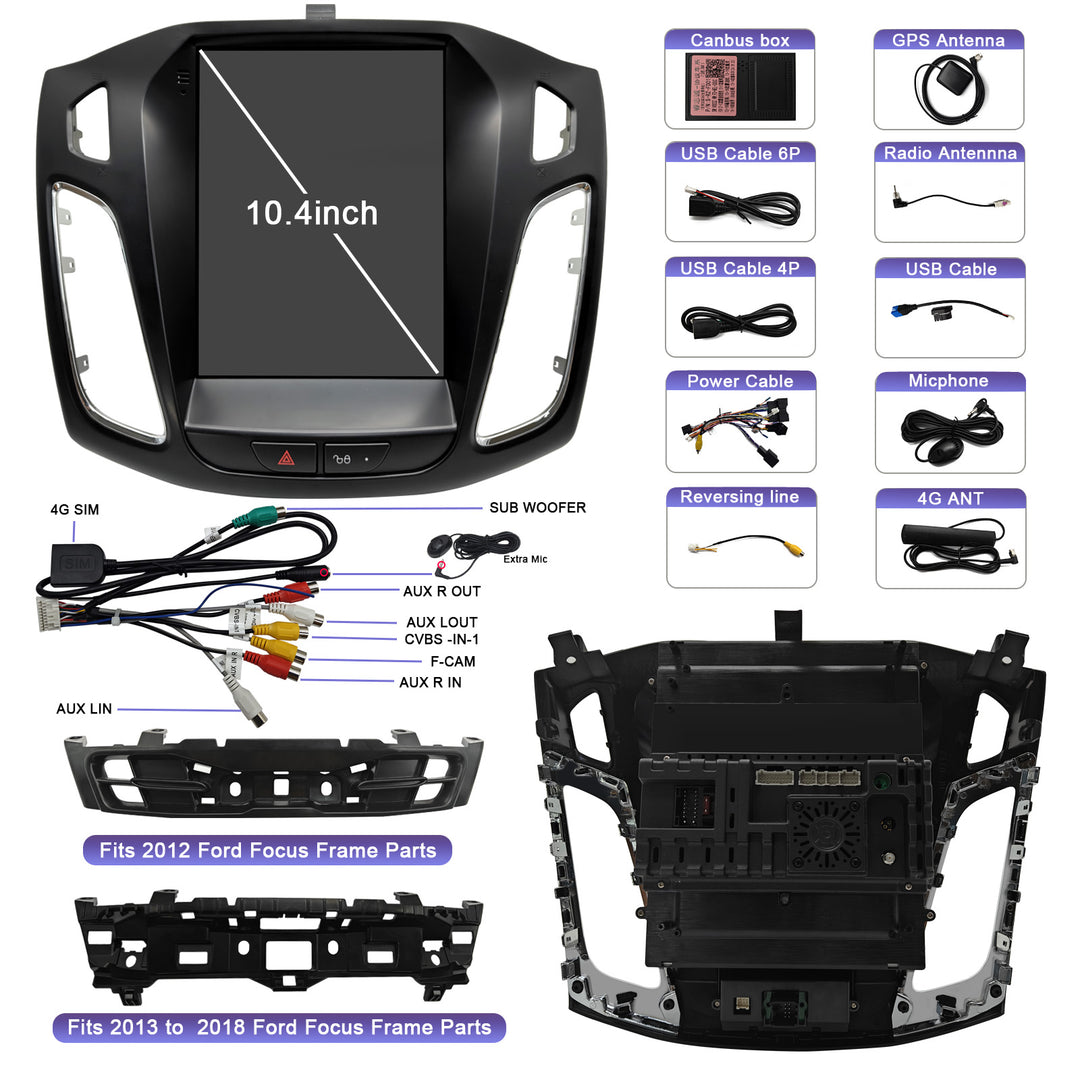KSPIV | 10.4 Inch |  FORD Focus| Car Radio |  2012-2018 | Android 13  Headunit