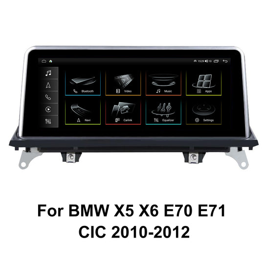 10.25 Inch GPS Navigation WIFI FM  BT Head Unit Android Multimedia Carplay Touch Screen Car Radio Player for BMW X5 X6 E70 E71 CIC 2010-2012