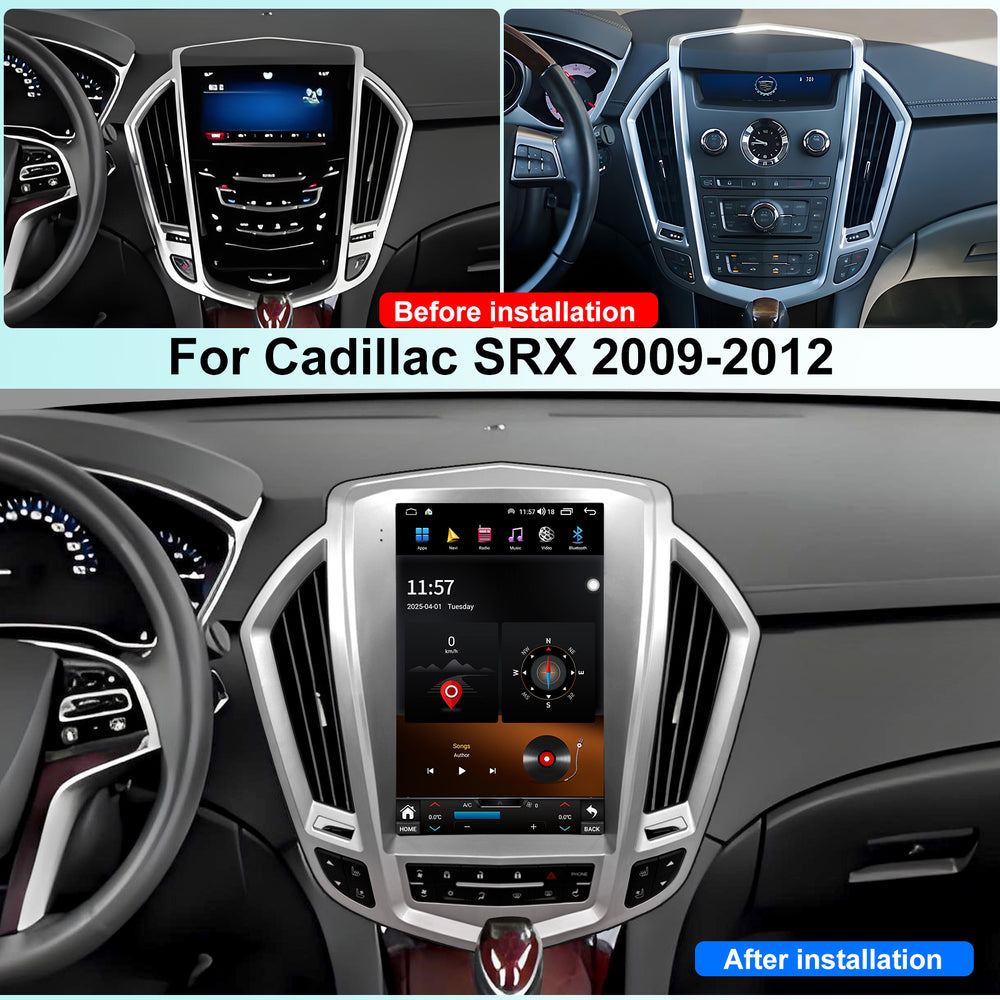 12.1 inch Vertical Screen Tesla Style Car Radio Stereo for Cadillac SRX 2009-2012