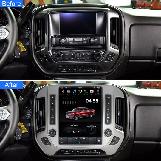 KSPIV | Android Tesla Style | GMC Sierra VIA Vtrux Truck | Chevrolet Silverado LD 2014- | Manual A/C Stereo