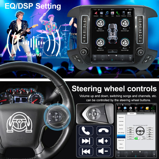 Car Stereo Radio for GMC Sierra VIA Vtrux Truck 2014- / Chevrolet Silverado LD 2014- high level