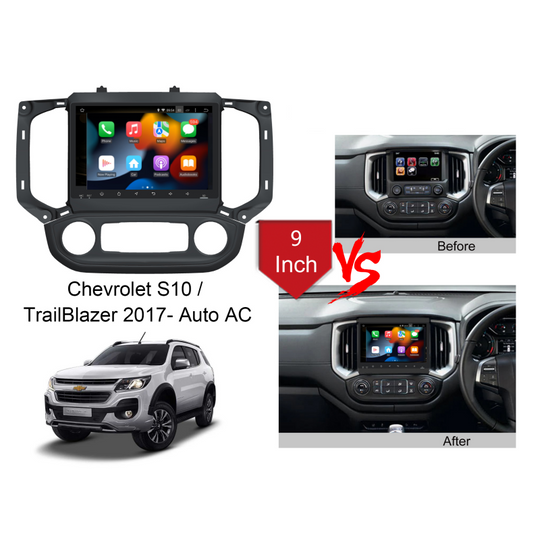 9 Inch Touch Screen Car Radio For Chevrolet S10 TrailBlazer 2017- Auto AC wireless carplay android auto adapter