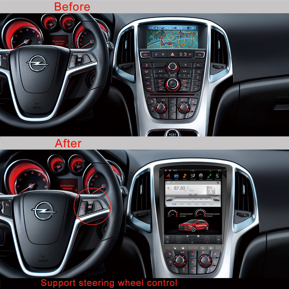 KSPIV Android Car Radio For Opel Astra J 2009–2015 Tesla Style Screen Multimedia Video Player Navigation Stereo GPS