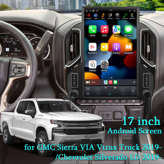 17" | GMC Sierra Chevrolet Silverado | 2019-2023 | Android 13 | Tesla Screen Car Radio