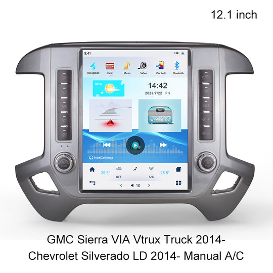 KSPIV | Android Tesla Style | GMC Sierra VIA Vtrux Truck | Chevrolet Silverado LD 2014- | Manual A/C Stereo