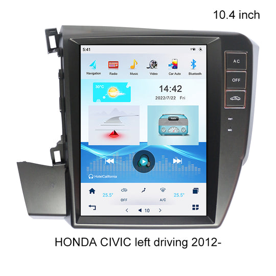 KSPIV Car Multimedia Player For HONDA CIVIC left driving 2012- Head Unit wireless Carplay IPS Stereo DVD screen