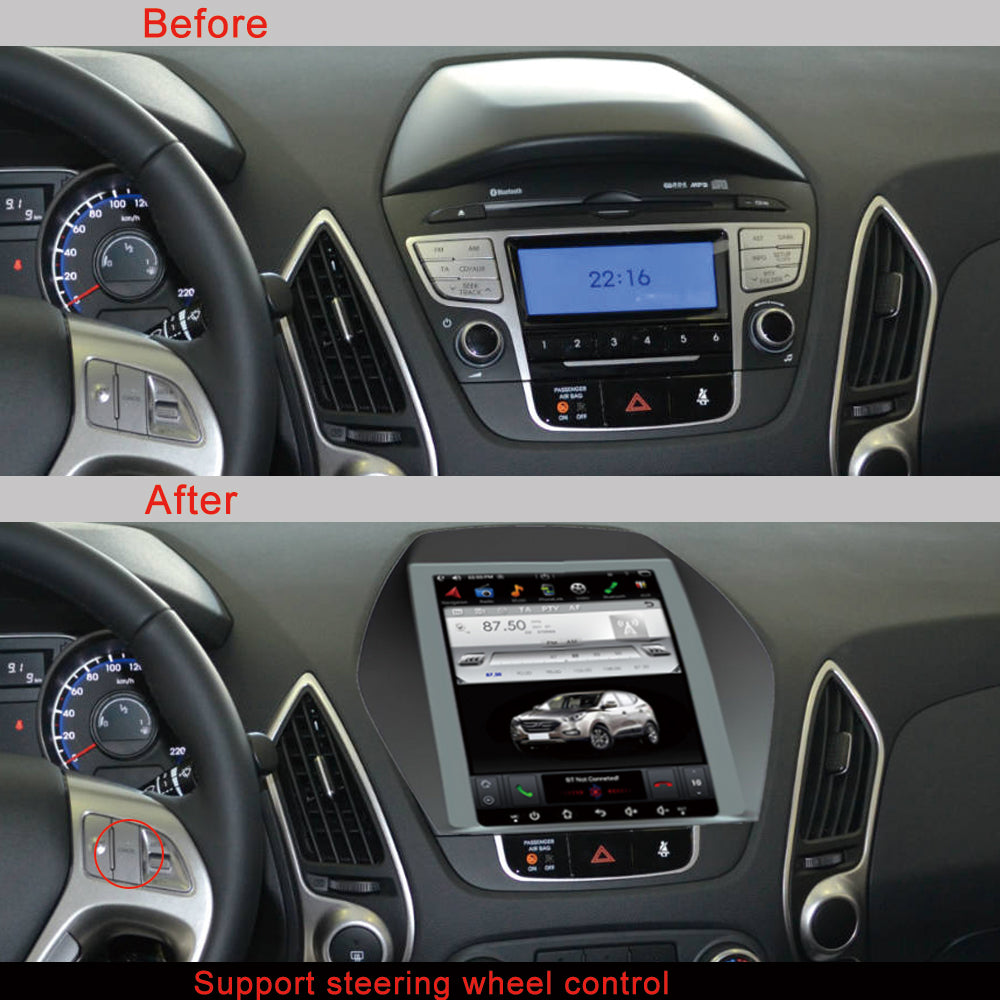 KSPIV Android 10.4 Inch Car Multimedia Player For HYUNDAI TUCSON IX35 IX 2009- GPS Navigation Head Unit