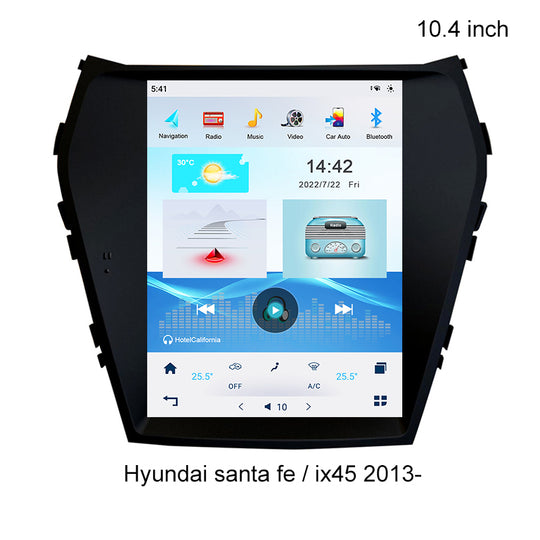 KSPIV 10.4 Inch Car Radio for Hyundai Santa Fe / Ix45 2013- Tesla Vertical Screen Bluetooth GPS Navigation Stereo Head Unit