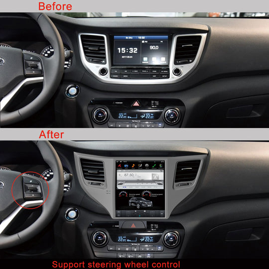 KSPIV Android 10.4 Inch Tesla Style Screen Qualcomm 6215 Car Radio For HYUNDAI TUCSON 2015- Blutooth WIFI GPS Navigation