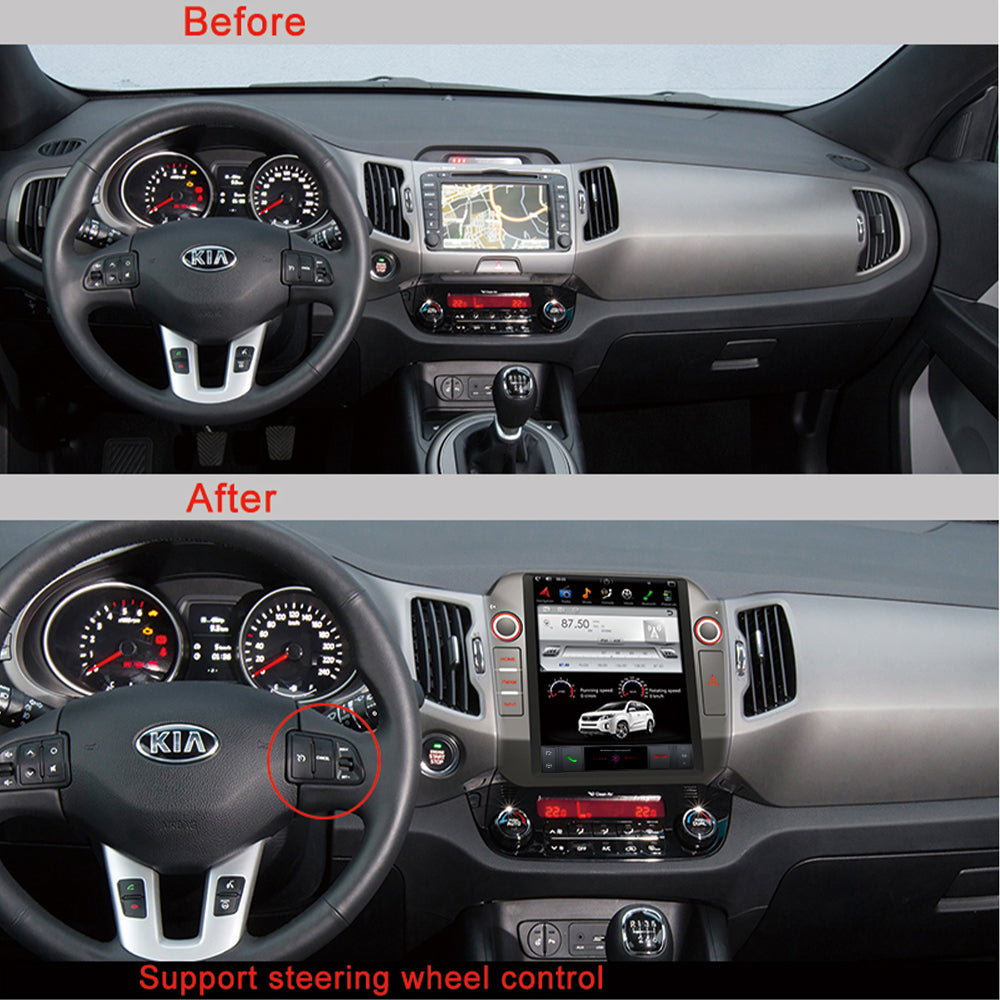 KSPIV Android 10.4 Inch Tesla Vertical Screen Car Stereo For KIA SPORTAGE 2010- Carplay Android Auto GPS Navigation Head Unit Multimedia Player