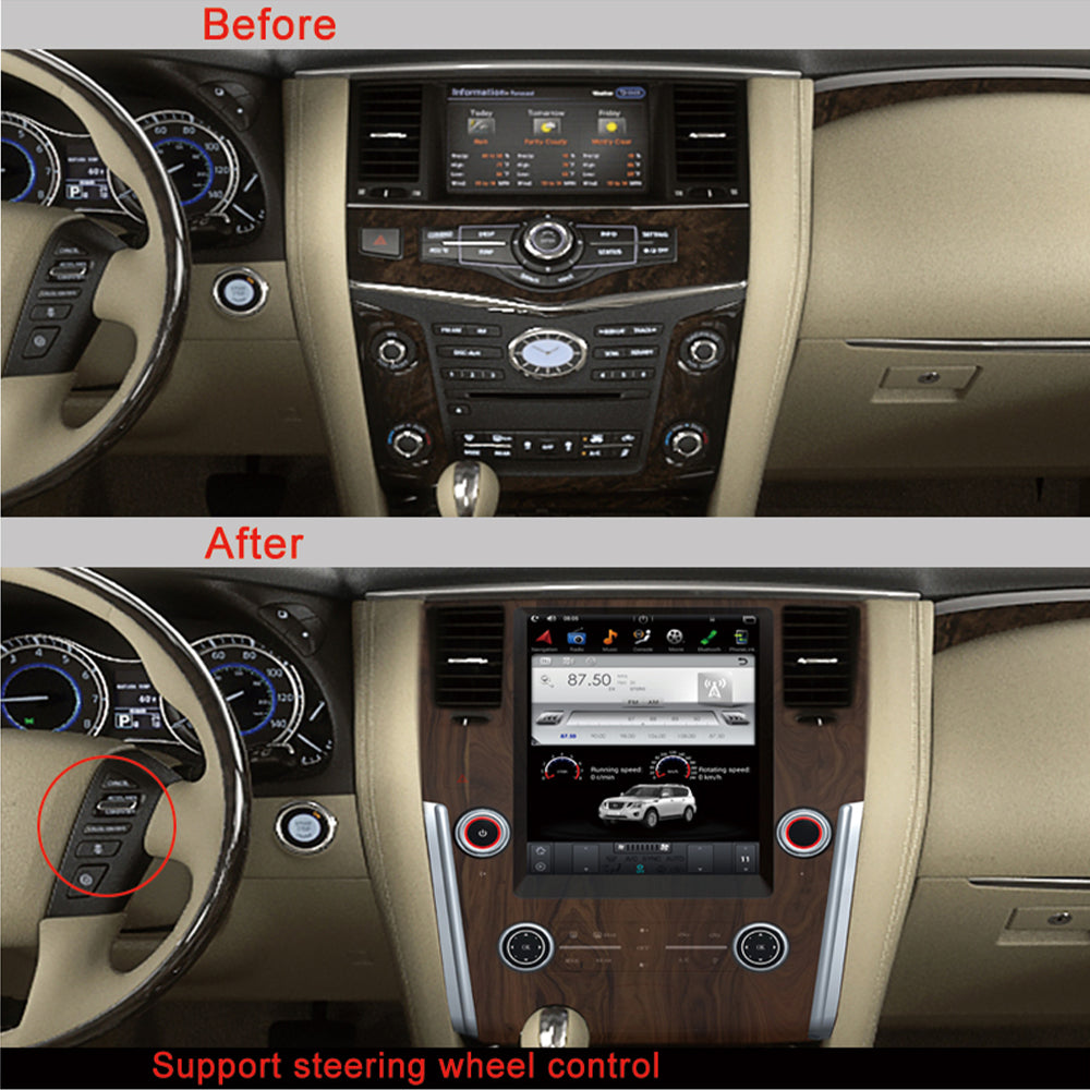 KSPIV Android Tesla Style Screen Car Multimedia Player For NISSAN PATROL 2010- Auto A/C /Infiniti QX80 2013- Support bose amplifier and 360 camera