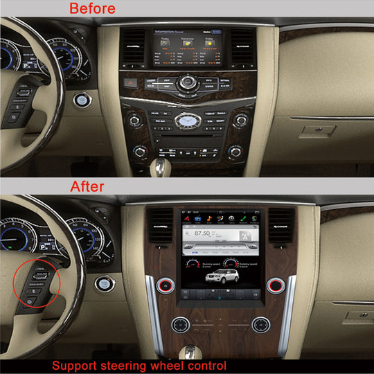 KSPIV Android Tesla Style Screen Car Multimedia Player For NISSAN PATROL 2010- Auto A/C /Infiniti QX80 2013- Support bose amplifier and 360 camera