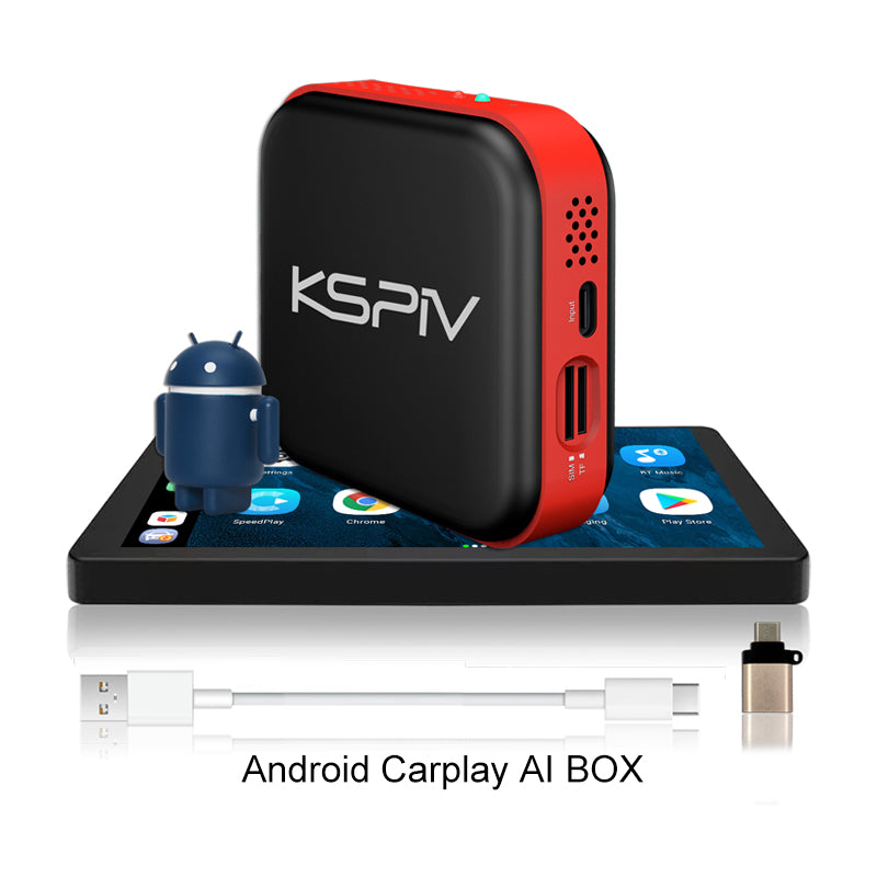 KSPIV Android Multimedia Video Magic Box AI Box with Netflix YouTube Disney Android Auto Wireless Adapter for Factory Wired CarPlay