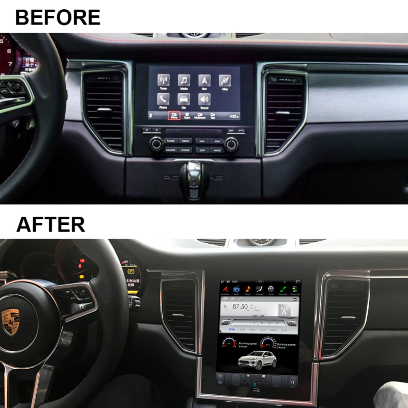 KSPIV 10.4'' Android Tesla Style Screen Car Radio Multimedia Player for Porsche MACAN 2017-2023 GPS Navigation Auto Stereo DVD Head Unit Carplay