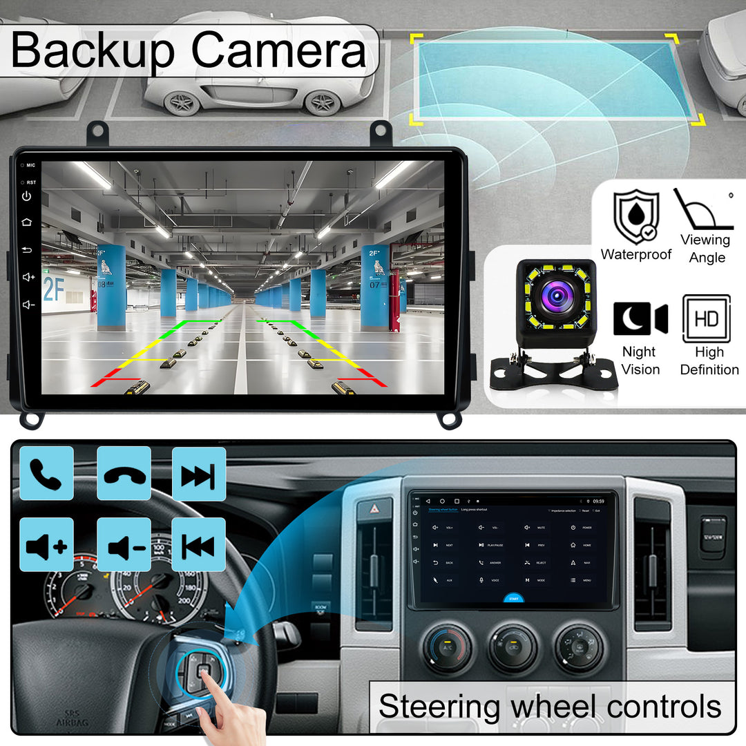 9 inch 2Din Android 13 Autoradio GPS for Toyota Hiace H300 6 GranAce 2019-2022 Car Radio Multimedia Video Player Navi Stereo