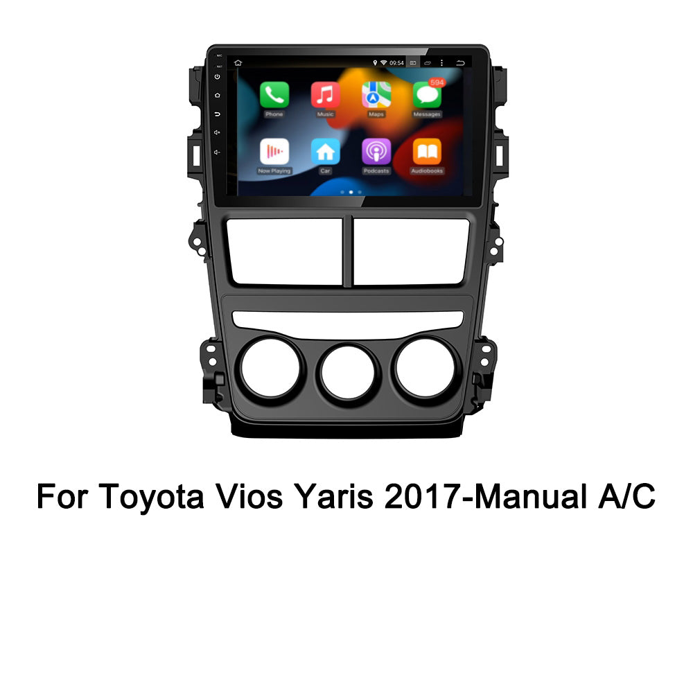 Android 9 Inch Autoradio For Toyota Vios Yaris 2017- Manual A/C GPS Navigation Carplay Headunit