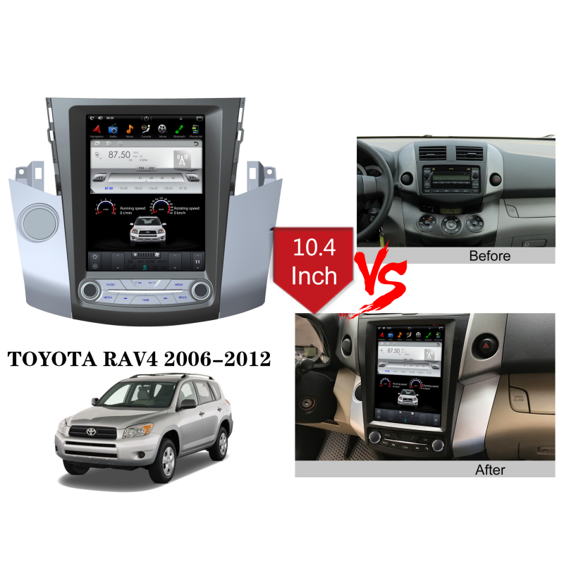 KSPIV Android Car Multimedia Radio For TOYOTA RAV4 2006-2012 GPS Navigation 10.4 Inch Tesla Style Screen Blutooth Auto Audio Head unit