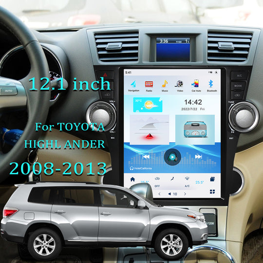 KSPIV 12.1 Inch Tesla Style Screen bluetooth Car Radio Stereo for Toyota Highland 2008-2013 Multimedia Video Player GPS USB Headunit Receiver