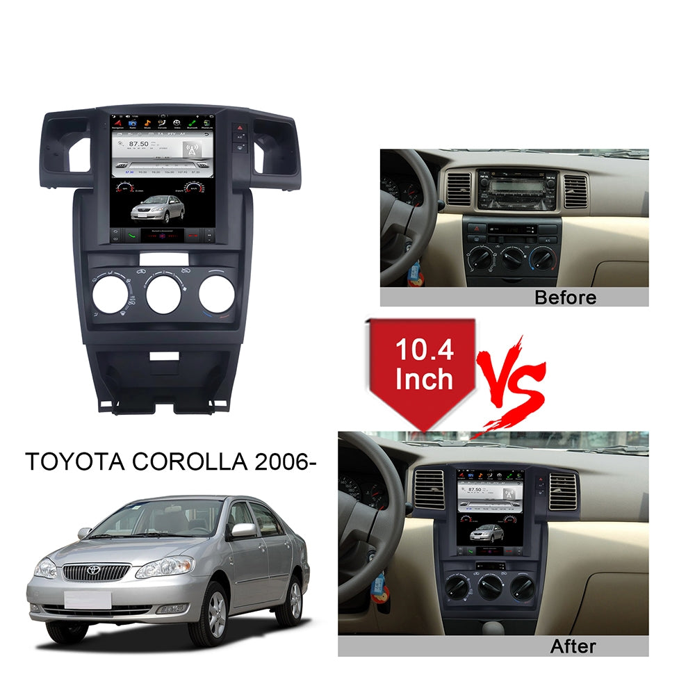 KSPIV 10.4 Inch Vertical Screen Android Car Multimedia Player For TOYOTA Corolla 2006- DSP  Bluetooth Audio