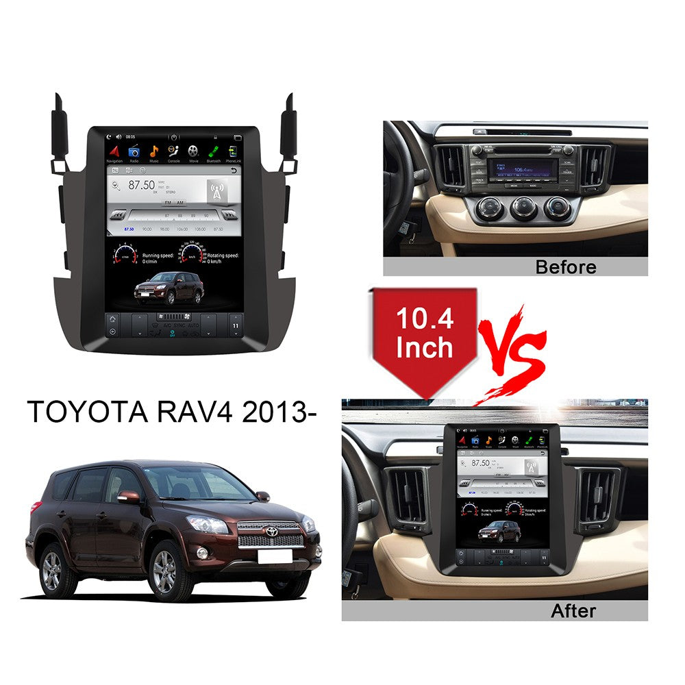 KSPIV 10.4 Inch Tesla Style Vertical Screen Car Multimedia Player For TOYOTA RAV4 2013- GPS Stereo Navigation Unit