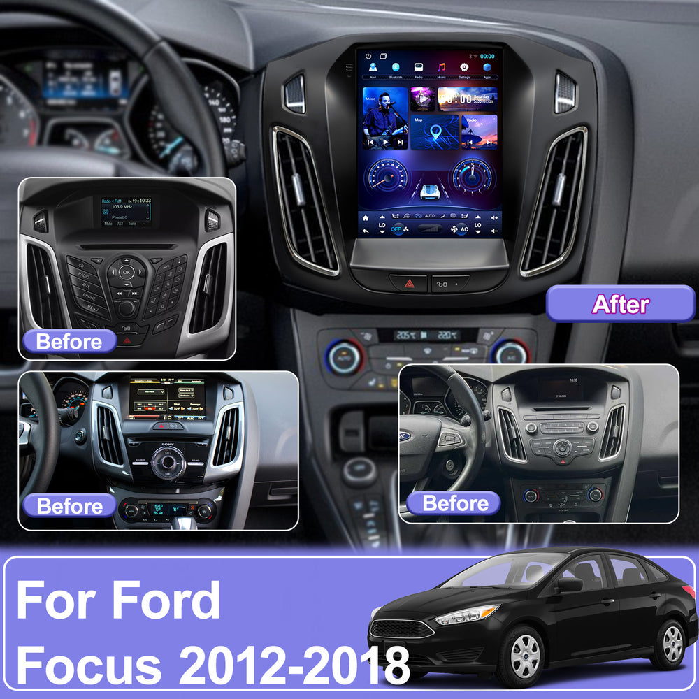 for Ford Focus 2012-2018 Tesla style car radio
