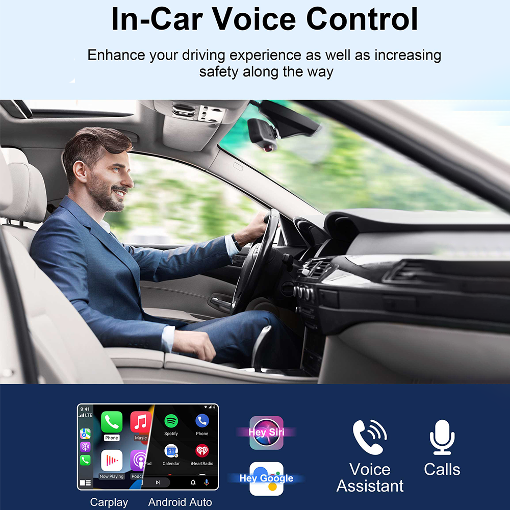 2-in-1 Wireless CarPlay & Android AutoAdapter Converts Wired to WirelessCarPlay, Plug & Play Stable Control & NoDelay
