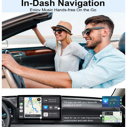 2-in-1 Wireless CarPlay & Android AutoAdapter Converts Wired to WirelessCarPlay, Plug & Play Stable Control & NoDelay
