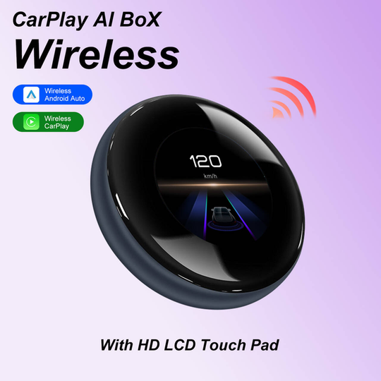 Kspiv 3.2 inch Touch Screen CarPlay Ai Box with Android 14 Qualcomm 6125, Wireless CarPlay Android Auto Adapter with YouTube Disney+ Apps, Support Video Output 4G SIM & Dual WiFi OTA Update,Plug&Play