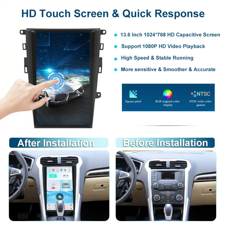 Kspiv | FORD MONDEO | Car Stereo Radio | 2013-  | AUTO A/C | 13.6 Inch | Touch Screen
