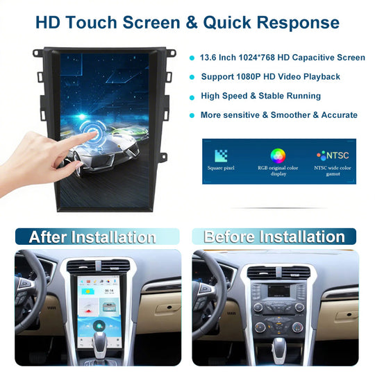 Kspiv | FORD MONDEO | Car Stereo Radio | 2013-  | AUTO A/C | 13.6 Inch | Touch Screen