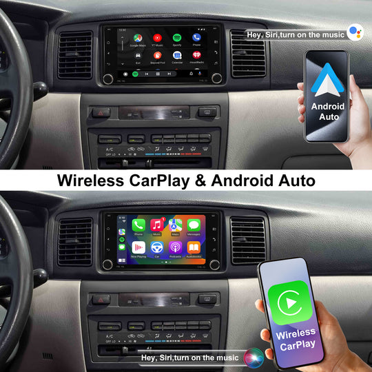7 Inch Touch Screen for for Toyota Universal Radio, Android Car Stereo with Carplay Android Auto in Dash GPS Navigation Bluetooth WIFI FM Steering Wheel Controls