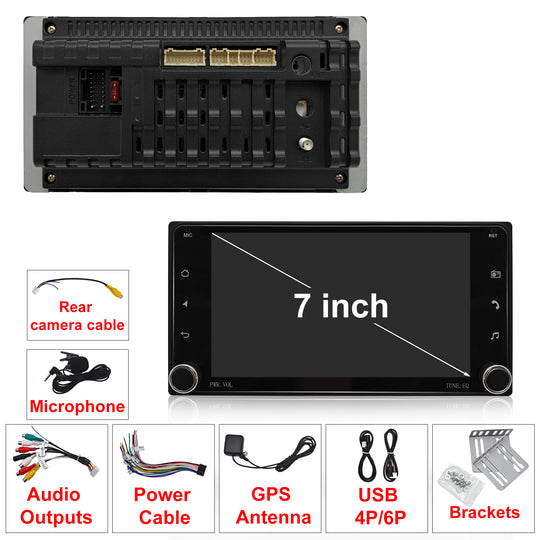 7 Inch Touch Screen for for Toyota Universal Radio, Android Car Stereo with Carplay Android Auto in Dash GPS Navigation Bluetooth WIFI FM Steering Wheel Controls