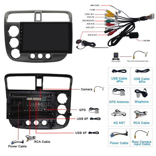 For Honda CIVIC 2001-2005