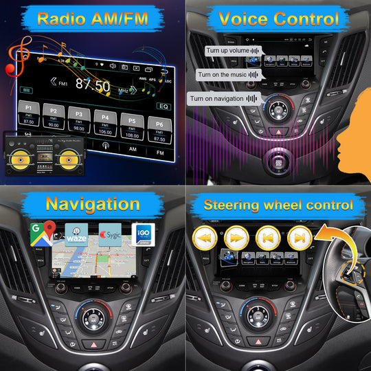 KSPIV 7 Inch Android 12 4+64G Car DVD Player For HYUNDAI Veloster 2011- Car GPS Navigation Veloster DVD radio Multimedia Player