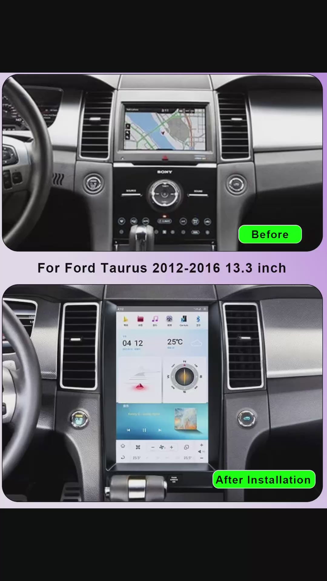 KSPIV | Ford Taurus 2012-2016 | Android 13 |Tesla Style Screen | Car GPS Navigation Radio