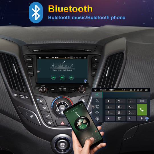 KSPIV 7 Inch Android 12 4+64G Car DVD Player For HYUNDAI Veloster 2011- Car GPS Navigation Veloster DVD radio Multimedia Player
