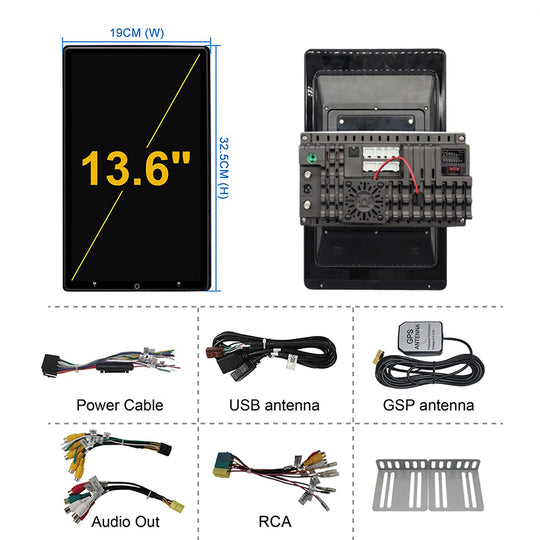KSPIV | 13.6 inch | Universal Electric Rotation | Touch Screen | Android 13 | Car Stereo
