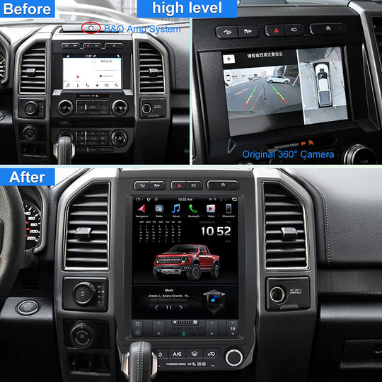 Aŭta Stereo-Radio GPS-Navigado por Ford F150 /Raptor 2015- Android Aŭtomata/Manlibro A/C Aŭto-Radio Video Plurmedia Ludilo 12.1 Coloj kun Voĉa Kontrolo Subtena Dividita Ekrano (PX6 Hexa Core 4+64GB)