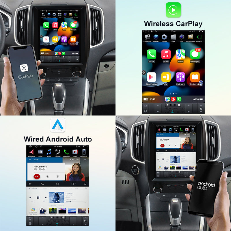 KSPIV Car Stereo For Ford EDGE 2015- Tesla Screen Android Auto Car Multimedia Player GPS Navigation Radio Tape Recorder Head Unit