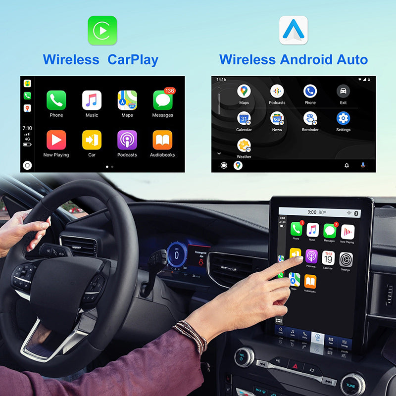KSPIV Android Auto Wireless Carplay AI Box Fit for Cars with OEM/Factory Wired Carplay,Wireless CarPlay Android System Navigation