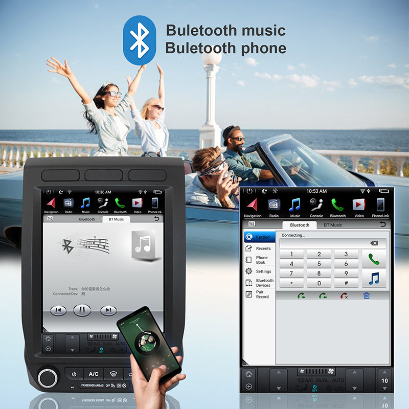 Aŭta Stereo-Radio GPS-Navigado por Ford F150 /Raptor 2015- Android Aŭtomata/Manlibro A/C Aŭto-Radio Video Plurmedia Ludilo 12.1 Coloj kun Voĉa Kontrolo Subtena Dividita Ekrano (PX6 Hexa Core 4+64GB)