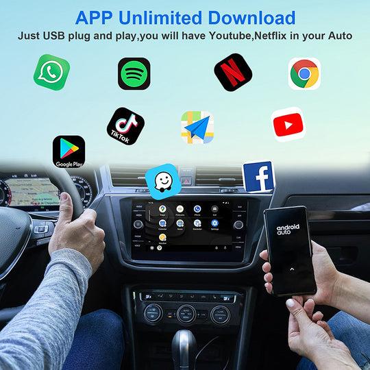 KSPIV Android Auto Wireless Carplay AI Box Fit for Cars with OEM/Factory Wired Carplay,Wireless CarPlay Android System Navigation
