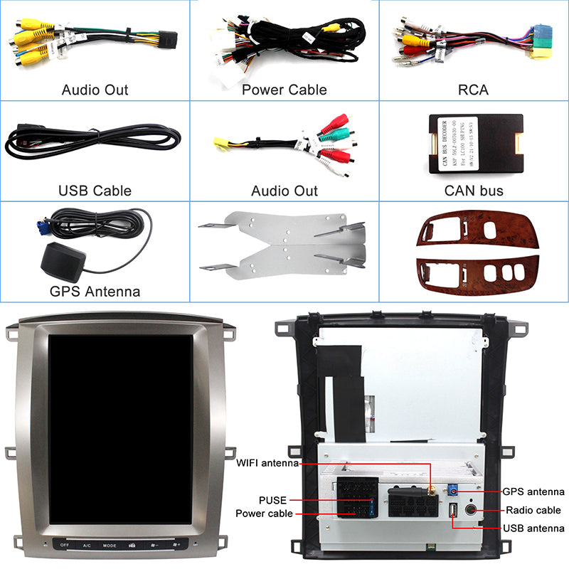 KSPIV Android Car Multimedia Player For TOYOTA LAND CRUISER 100 2002-2007 Navigation GPS 1 Din AutoRadio