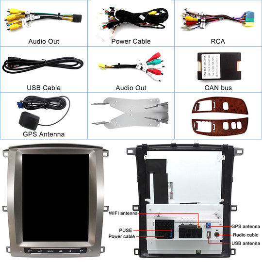 KSPIV Android Car Multimedia Player For TOYOTA LAND CRUISER 100 2002-2007 Navigation GPS 1 Din AutoRadio