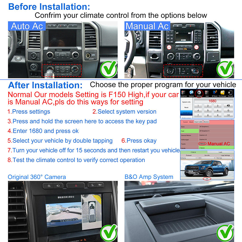 Aŭta Stereo-Radio GPS-Navigado por Ford F150 /Raptor 2015- Android Aŭtomata/Manlibro A/C Aŭto-Radio Video Plurmedia Ludilo 12.1 Coloj kun Voĉa Kontrolo Subtena Dividita Ekrano (PX6 Hexa Core 4+64GB)