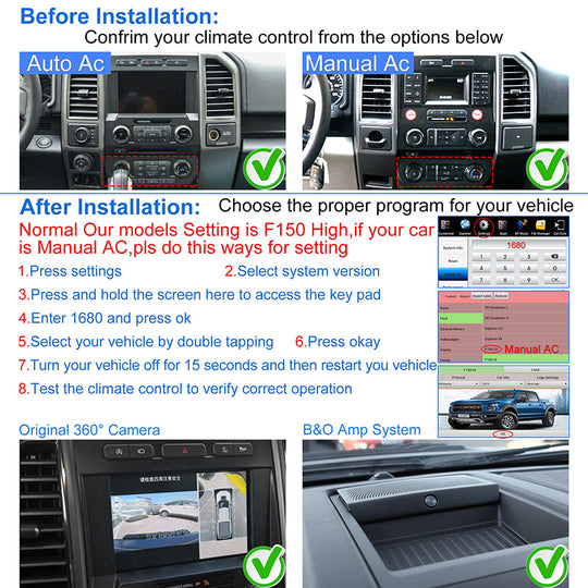 Aŭta Stereo-Radio GPS-Navigado por Ford F150 /Raptor 2015- Android Aŭtomata/Manlibro A/C Aŭto-Radio Video Plurmedia Ludilo 12.1 Coloj kun Voĉa Kontrolo Subtena Dividita Ekrano (PX6 Hexa Core 4+64GB)