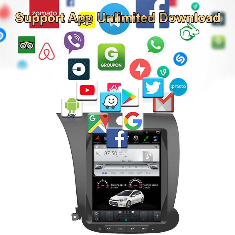 KSPIV Android 1 Din Car Radio for KIA FORTE/K3/CERATO 2013- Multimedia Stereo 4G WIFI BT Player GPS Navigation