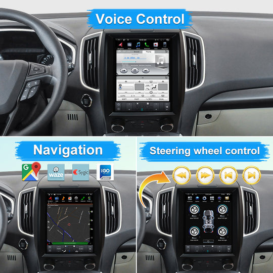 KSPIV Car Stereo For Ford EDGE 2015- Tesla Screen Android Auto Car Multimedia Player GPS Navigation Radio Tape Recorder Head Unit