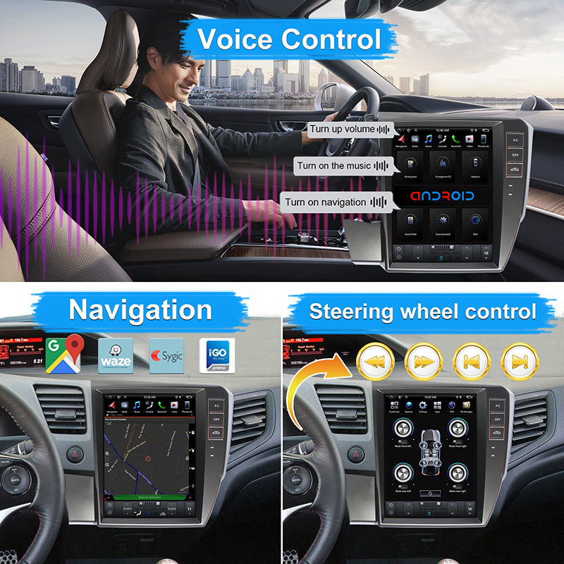 KSPIV Car Multimedia Player For HONDA CIVIC left driving 2012- Head Unit wireless Carplay IPS Stereo DVD screen